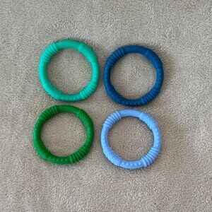 BONBINO BABY SILICONE TEETHING RINGS Set of 4 for Ages 3+ Months